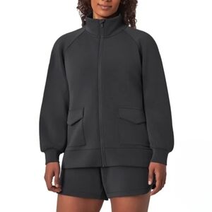 New! Mondetta Full Zip Active Jacket Women's XS Black Luxe Casual Top